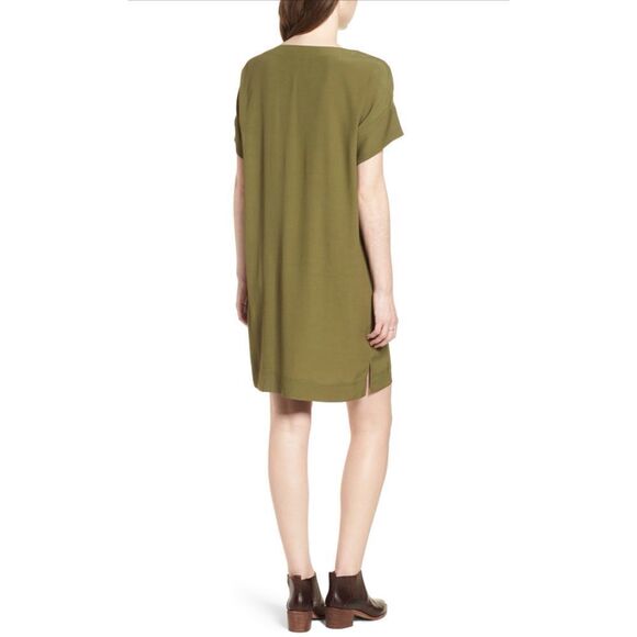 Madewell | Novel Shift Dress | Desert Olive - Picture 4 of 10